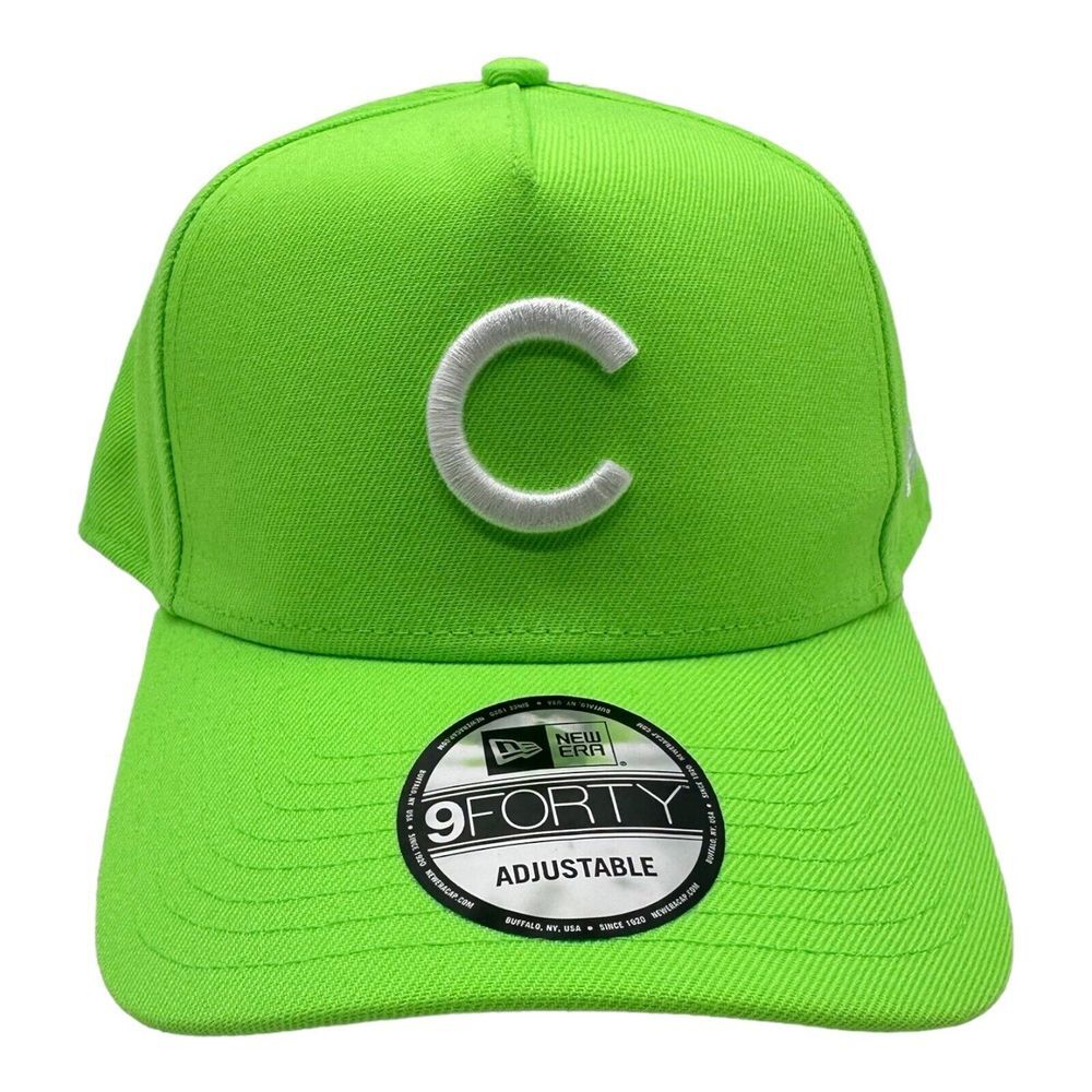 NWT New Era 9Forty Chicago Cubs Neon Green Snapback Hat Cap MLB Baseball